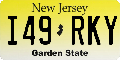 NJ license plate I49RKY