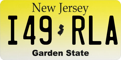 NJ license plate I49RLA