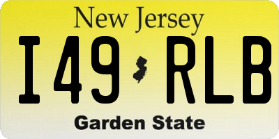 NJ license plate I49RLB