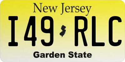 NJ license plate I49RLC