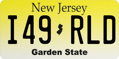 NJ license plate I49RLD