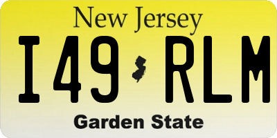 NJ license plate I49RLM