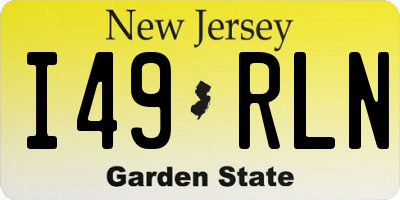 NJ license plate I49RLN