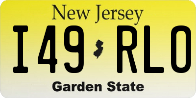 NJ license plate I49RLO