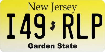 NJ license plate I49RLP