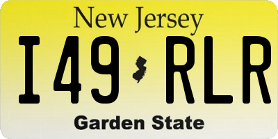 NJ license plate I49RLR