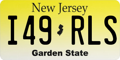 NJ license plate I49RLS