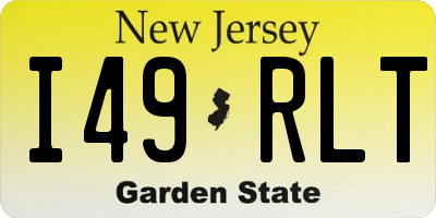 NJ license plate I49RLT