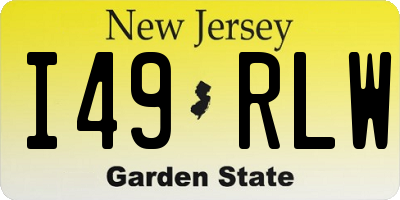 NJ license plate I49RLW