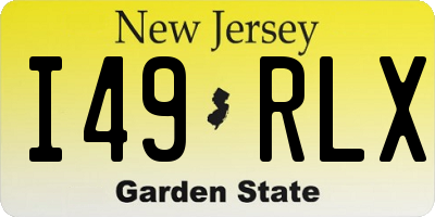 NJ license plate I49RLX