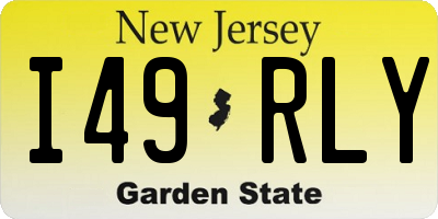 NJ license plate I49RLY