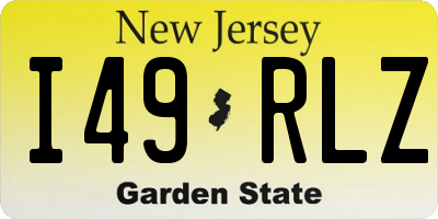 NJ license plate I49RLZ