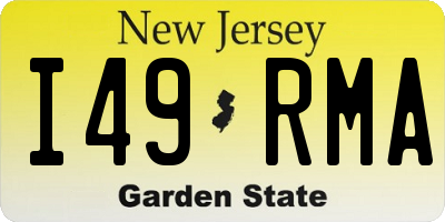 NJ license plate I49RMA