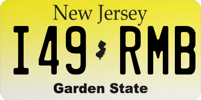 NJ license plate I49RMB