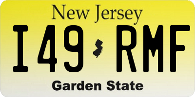 NJ license plate I49RMF