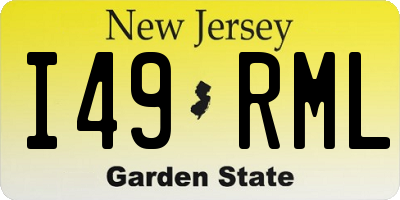 NJ license plate I49RML