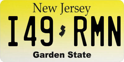 NJ license plate I49RMN