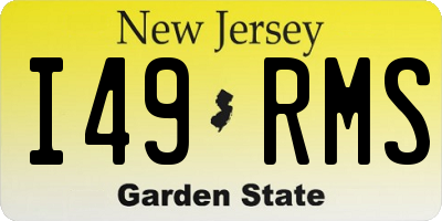 NJ license plate I49RMS