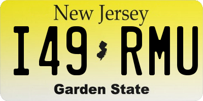 NJ license plate I49RMU