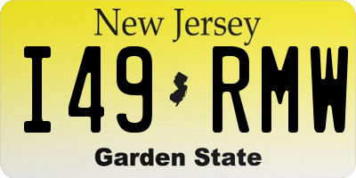 NJ license plate I49RMW