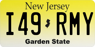 NJ license plate I49RMY