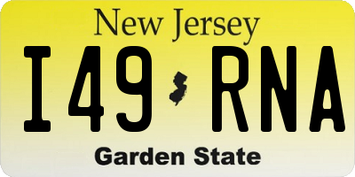 NJ license plate I49RNA
