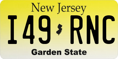 NJ license plate I49RNC