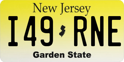 NJ license plate I49RNE