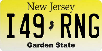 NJ license plate I49RNG