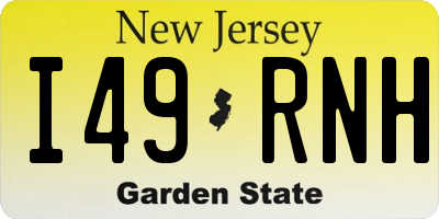 NJ license plate I49RNH