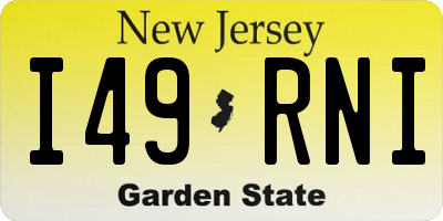 NJ license plate I49RNI