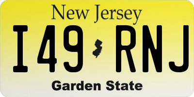 NJ license plate I49RNJ