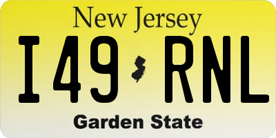 NJ license plate I49RNL