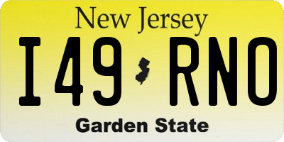 NJ license plate I49RNO