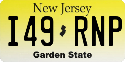 NJ license plate I49RNP