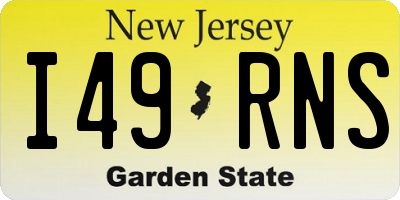 NJ license plate I49RNS