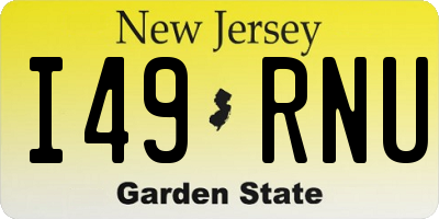NJ license plate I49RNU