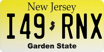 NJ license plate I49RNX