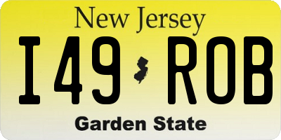 NJ license plate I49ROB