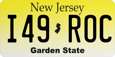 NJ license plate I49ROC
