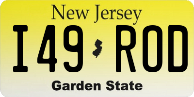 NJ license plate I49ROD
