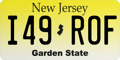 NJ license plate I49ROF
