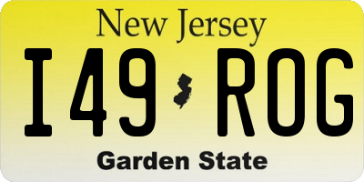 NJ license plate I49ROG