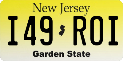 NJ license plate I49ROI