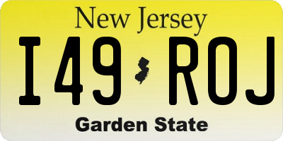 NJ license plate I49ROJ