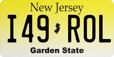 NJ license plate I49ROL