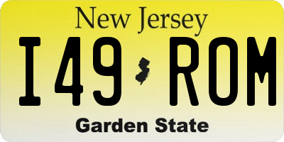 NJ license plate I49ROM