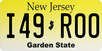 NJ license plate I49ROO