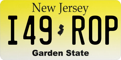 NJ license plate I49ROP
