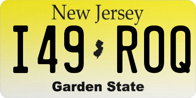 NJ license plate I49ROQ